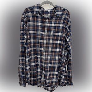 Croft & Barrow Blue and Brown Plaid Flannel Shirt